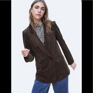 NWT Zara brown corduroy boyfriend blazer j…